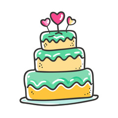 wedding cake icon, wedding cake vector illustration-simple illustration of wedding cake, perfect for wedding cake logos and icons
