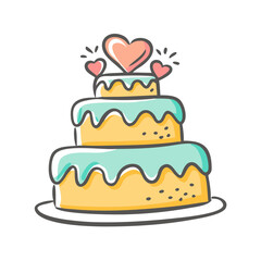 wedding cake icon, wedding cake vector illustration-simple illustration of wedding cake, perfect for wedding cake logos and icons