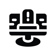 warning glyph icon. Strong and solid vector icon for websites, mobile interfaces, presentations, and visual branding. High quality and easy to edit.