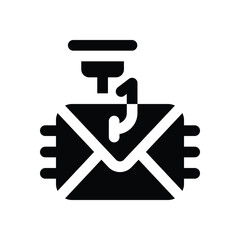 phising glyph icon. Strong and solid vector icon for websites, mobile interfaces, presentations, and visual branding. High quality and easy to edit.