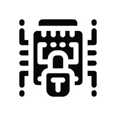 chip glyph icon. Strong and solid vector icon for websites, mobile interfaces, presentations, and visual branding. High quality and easy to edit.