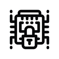 chip line icon. Clean and minimalist vector icon for websites, mobile apps, presentations, and logos. Fully scalable and customizable for any project.