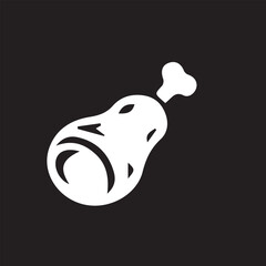 Smoky Roasted Chicken leg piece in Vector Art and Meat Outline Art