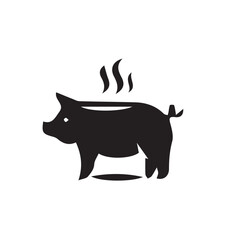 Roasted Pig in Vector Art and Pig Icon Outline Art