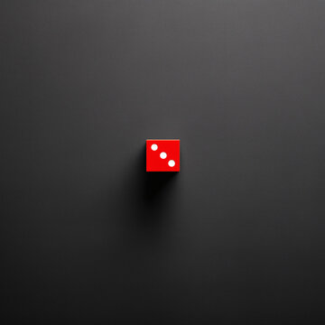Dado rojo sobre fondo negro
