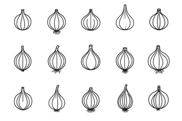 Crisp Onion Rings Line Art Style