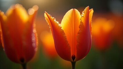 Stunning Orange Tulip in Sunlight