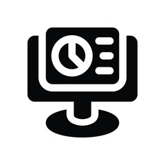 monitor glyph icon. Strong and solid vector icon for websites, mobile interfaces, presentations, and visual branding. High quality and easy to edit.