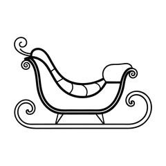 hand drawn vector illustration of a sleigh