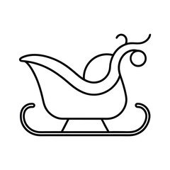 sleigh outline on white background