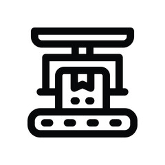 conveyor belt line icon. Clean and minimalist vector icon for websites, mobile apps, presentations, and logos. Fully scalable and customizable for any project.