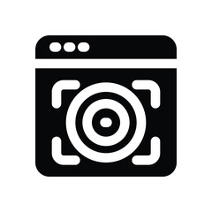 target glyph icon. Strong and solid vector icon for websites, mobile interfaces, presentations, and visual branding. High quality and easy to edit.