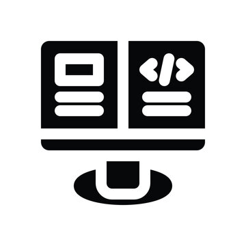 front end glyph icon. Strong and solid vector icon for websites, mobile interfaces, presentations, and visual branding. High quality and easy to edit.