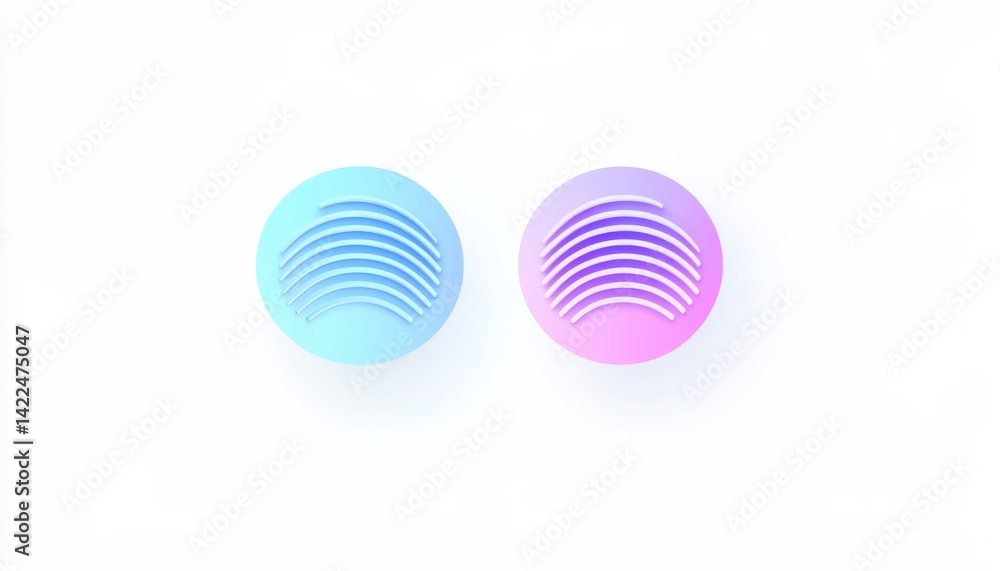Poster two text bubbles with sound waves inside, symbolizing voice messages.