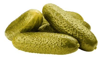 marinated pickled Cucumber isolated on white background, full depth of field