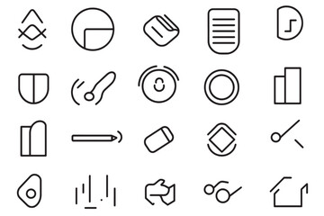 2D minimalist peas line art icons