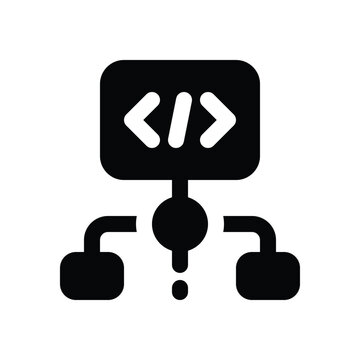 distribution code glyph icon. Strong and solid vector icon for websites, mobile interfaces, presentations, and visual branding. High quality and easy to edit.