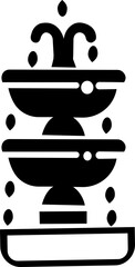 Hand drawn doodle fountain icon. Outline family clipart. Hand drawn vector art. exit logo isolated on transparent background.