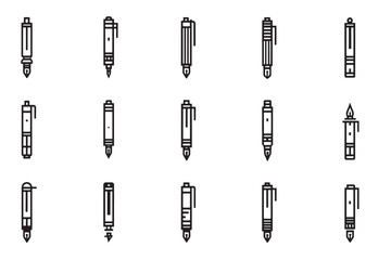 Pen minimalist 2D line art icon