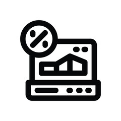 interest rate line icon. Clean and minimalist vector icon for websites, mobile apps, presentations, and logos. Fully scalable and customizable for any project.