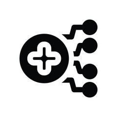 health tech glyph icon. Strong and solid vector icon for websites, mobile interfaces, presentations, and visual branding. High quality and easy to edit.