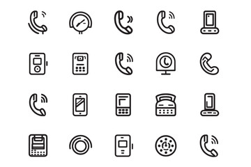 Minimalist Phone Icon Line Art Style