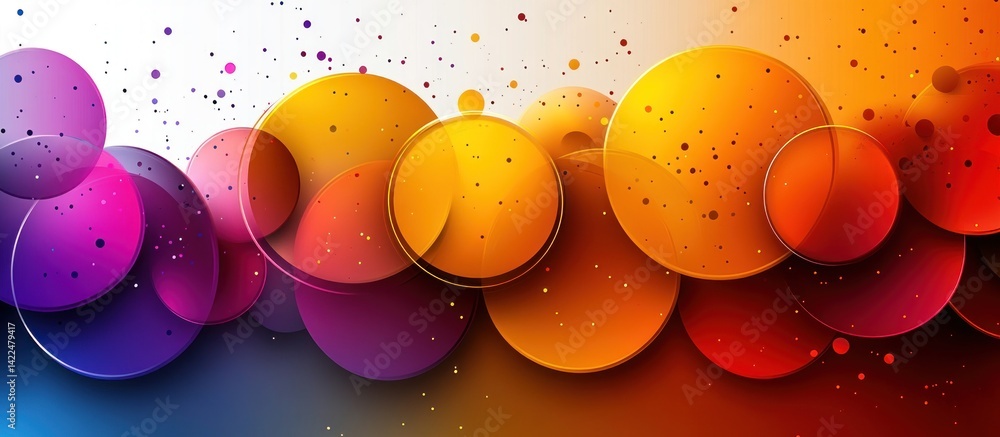 Aufkleber abstract geometric background with vibrant gradient circles and dots for modern design projects