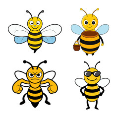 Beautiful Bees vector, Illustrations and icon