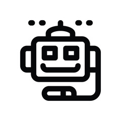 chat bot line icon. Clean and minimalist vector icon for websites, mobile apps, presentations, and logos. Fully scalable and customizable for any project.