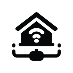 home network glyph icon. Strong and solid vector icon for websites, mobile interfaces, presentations, and visual branding. High quality and easy to edit.