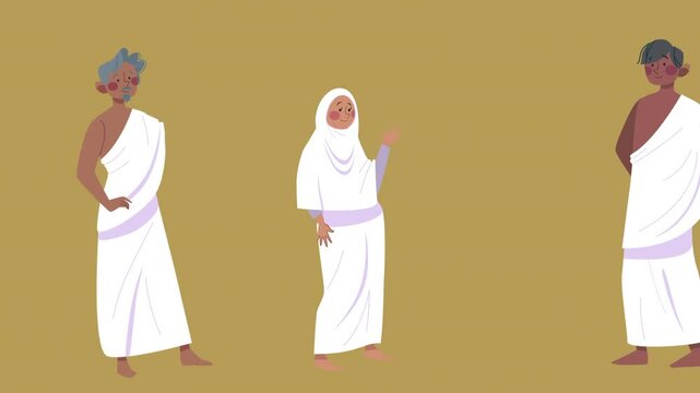 Pilgrims performing hajj, the annual islamic pilgrimage to mecca