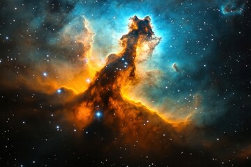 Fototapeta premium Cosmic nebula, vibrant colors