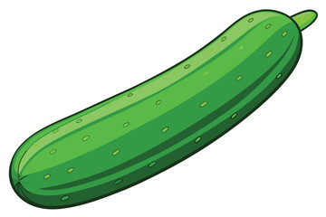 green cucumber isolated vector  on white