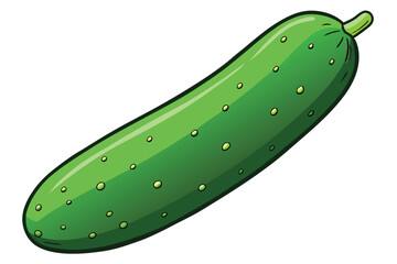 green cucumber isolated vector  on white