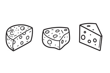 Provolone cheese minimalist line art illustration