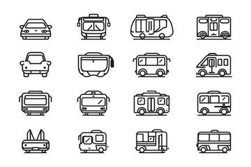 Modern public transport outline symbol illustration