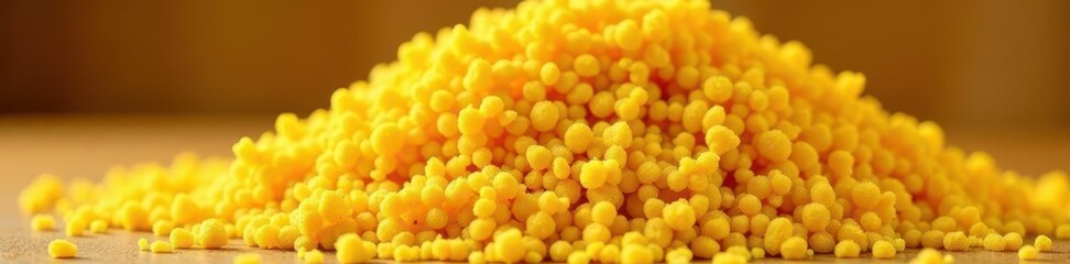 Golden semolina pile, coarse texture, organic , texture, ingredient