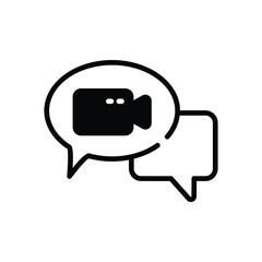 Naklejka premium Video Chat Icon vector stock illustration