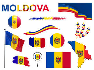 Big Set Moldova Ribbons Symbols