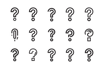 Question mark minimalistic outline symbol vector