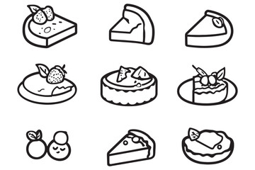 Minimalist quiche food line art drawing
