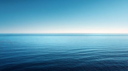 Fototapeta premium Expansive ocean horizon, vibrant blue hues.