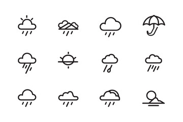 Raindrop icon line art weather vector