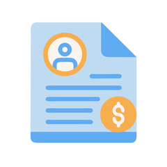 Invoice statement with a person avatar and dollar sign