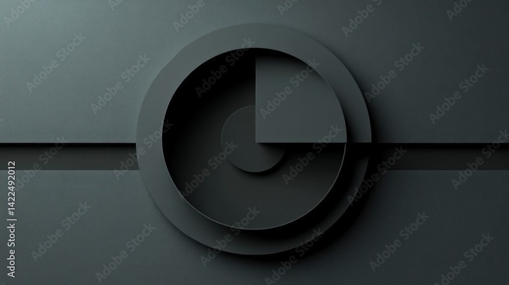 Poster monochrome abstract composition with geometric shapes and subtle textures
