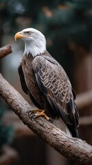 Majestic eagle perched on a branch