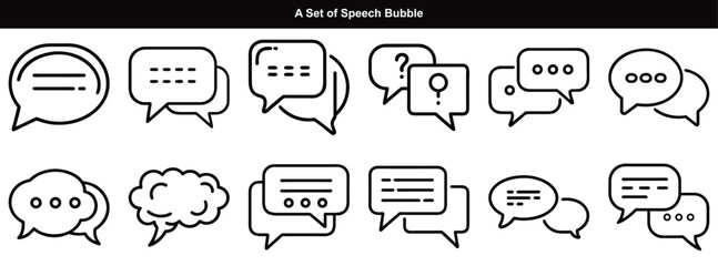 Speech Bubble set. Talk bubble. Cloud speech bubbles collection. Vector