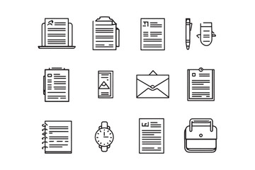 Resume minimalist 2D line art icon