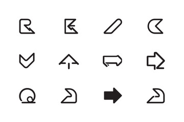 Return icon minimalist 2D design set