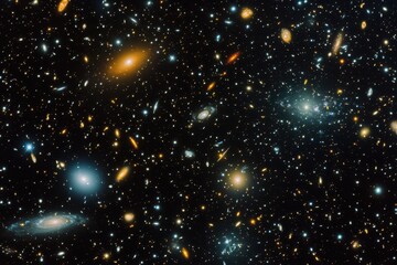 Cosmic tapestry of distant galaxies.